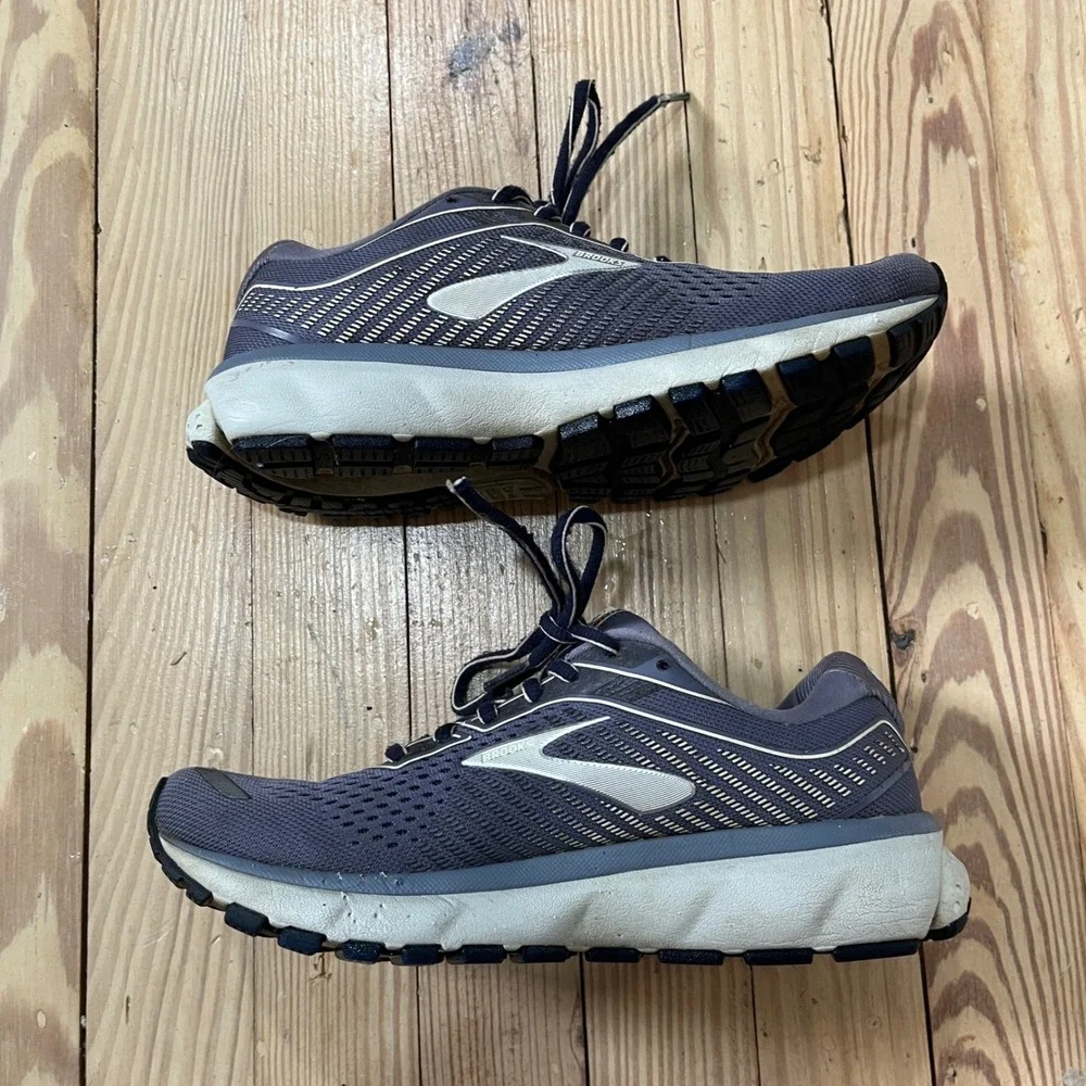 Brooks Ghost 12 Running Shoes Womens 7.5 Purple Gray Mesh DNA LOFT Sneakers
